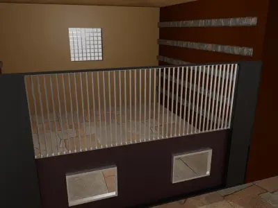 Horse Stable Low-poly 3D model