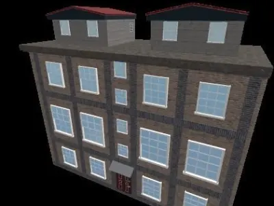 Set of buildings for roblox Low-poly 3D model