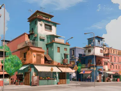 Anime City Street Pack 04 Low-poly 3D model