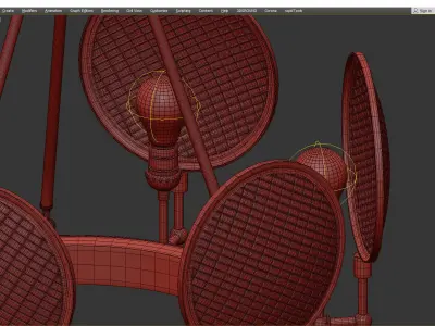 Cartweight 6 Light Oil Rubbed Bronze Round Chandelier Low-poly 3D model