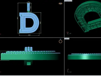 Alphabet Latter D Diamond Pendent 3D print model