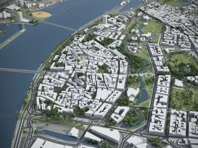 Riga - 3D City Model Low-poly 3D model