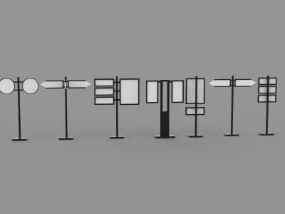 outdoor street billboard 3D model