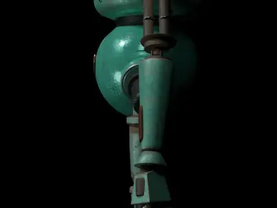 3D Metal Machine Robot -  HighPoly Low-poly 3D model