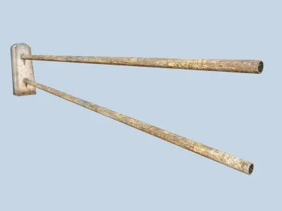 Metal Rail Road Low-poly 3D model