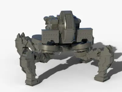 Gun mech walker 3D print model