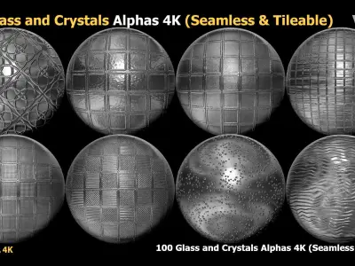 100 Glass and Crystals Alphas  Seamless  Tileable VOL 10 Texture
