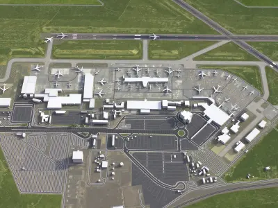 Monterrey - General Mariano Escobedo Airport Low-poly 3D model