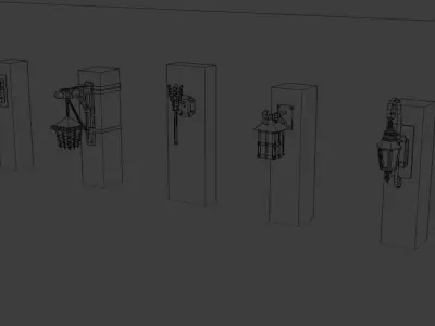 Ancient metal wall lamps 3D model