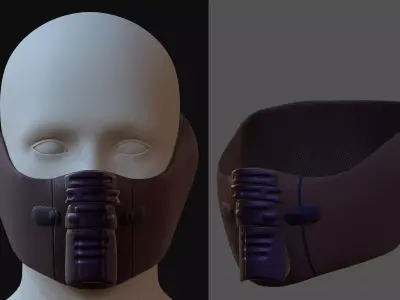 Gas mask helmet 3d model scifi Low-poly  Low-poly 3D model 304