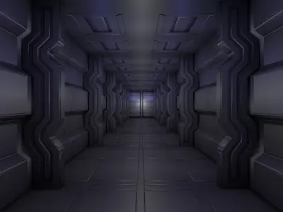 Sci Fi Corridor 3D model 42
