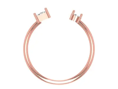 Women Open End Light Weight Band Ring 3D print model