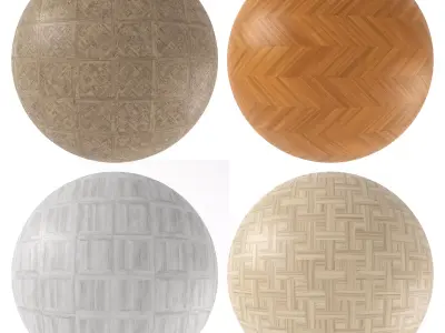 Parquet - Laminate - Wooden floor 4 in 1 3D model