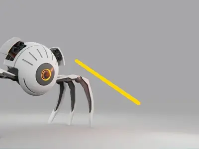 spider robot  rigged - animated 3D model