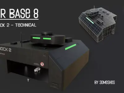AIR BASE 8 - Dock 2 - Technical Low-poly 3D model