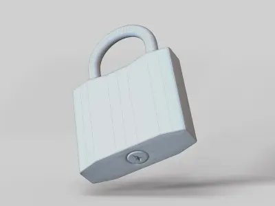Lock and key Low-poly 3D model