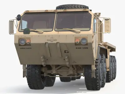  Oshkosh Military Flatbed PLS Truck Sand Simplified 