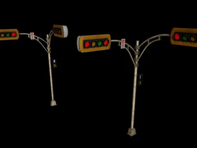 Street  Traffic Signal Lights  Low-poly 3D model