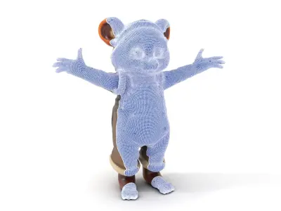 Adorable Bear Cub Character Rigged and Animated for Game Deve... Low-poly 3D model