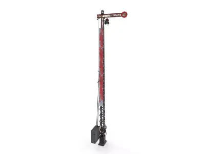 Railway Semaphore 2 Weathered Low-poly 3D model