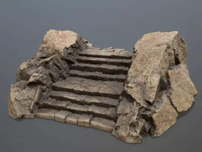 Rock  Gate Low-poly 3D model