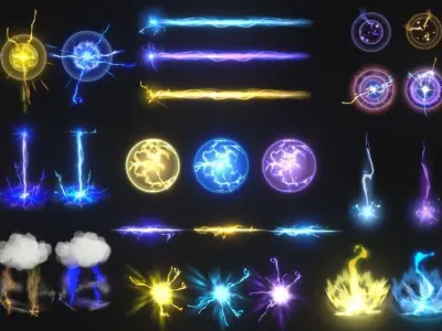 Unity Game VFX - Six Elements VFX Mega Pack - URP 3D model