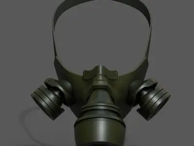 Gas mask respirator military combat  Low-poly 3D model