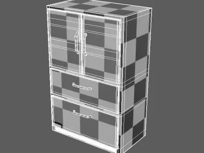 Animated Old Leather Fridge Low-poly 3D model