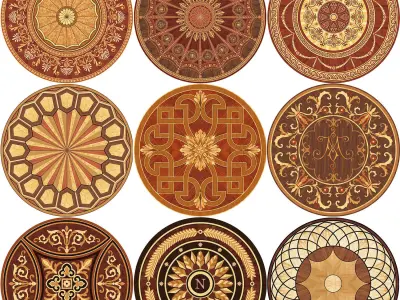 Parquet Da Vinci and 9 Rosettes 3D model