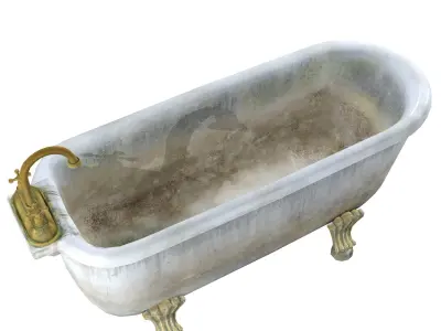 Old bathtub Low-poly 3D model