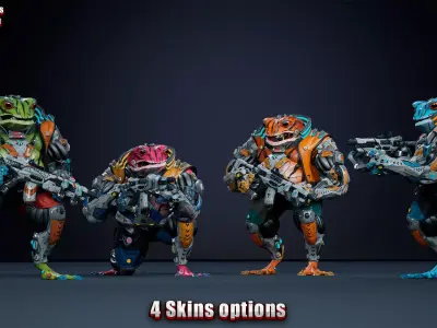 Alien Frog Low-poly 3D model