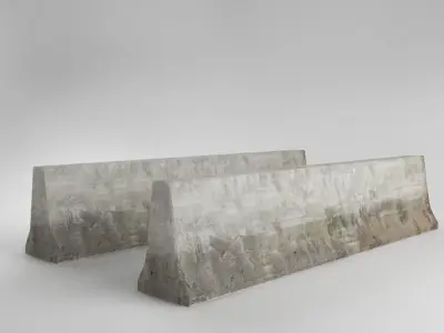 Traffic concrete barrier 01 Low-poly 3D model