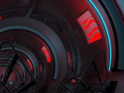 Sci Fi Tunnel 3D model 13