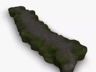 Rock Walkway 2 - Moss 1 Low-poly 3D model