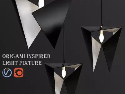 Origami inspired light fixture 3D model