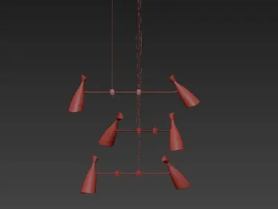 Replica lamp with wire hanging from it 3D model