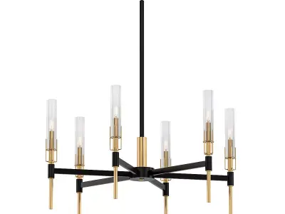 Flambeau six light chandelier gold 3D model