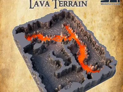 Openlock Lava Terrain  Tabletop Terrain 28 MM 3D print model