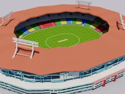 Jawaharlal Nehru Stadium - Kochi Low-poly 3D model