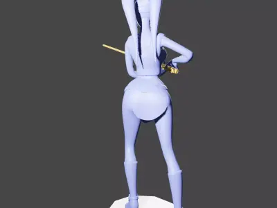 Female Alien Warrior with Energy Sword 3D print model