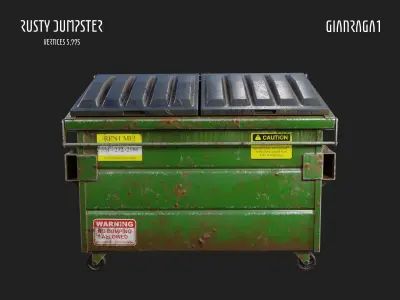 Rusty Dumpster Low-poly 3D model buy
