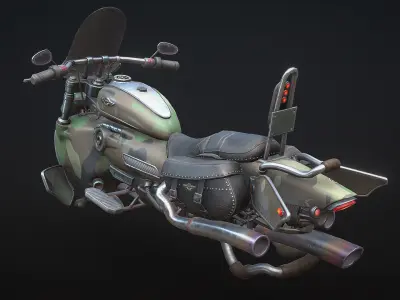 Harley Davidson Sci-Fi Flying Moto  Low-poly 3D model