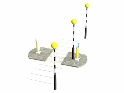 Zebra Crossing Low-poly 3D model