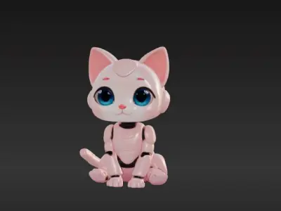 Robot Cat 3D Model - Game Ready - Low poly Low-poly 3D model buy
