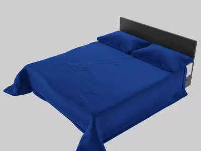 Blue Bed Free 3D model