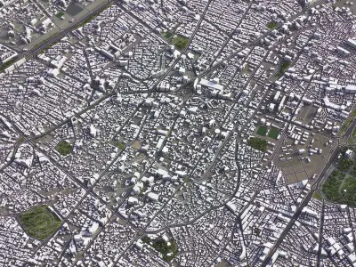 Kermanshah - 3D City Model Low-poly 3D model