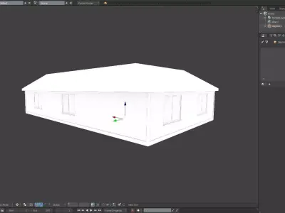 American House  House02  Low-poly without Textures Low-poly 3D model