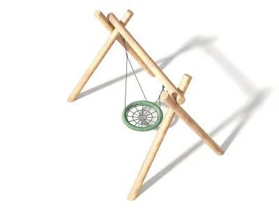 Wooden Swing - Outdoor Kids Playground 005 3D model