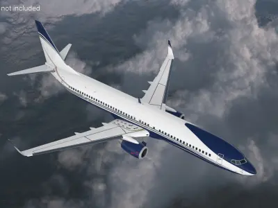  Boeing 737-900 Aircraft with Luxury Interior and Cockpit Rigged for Maya 