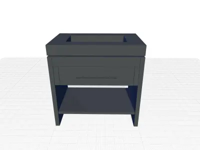Gillian Single Bathroom Vanity 3D model
